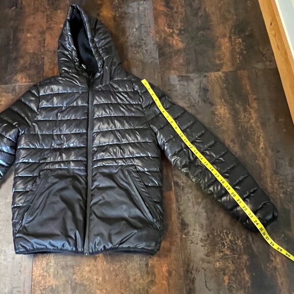 Kenneth Cole New York Black Quilted Fleece-Lined Hooded Puffer Jacket, Size S - Picture 10 of 13